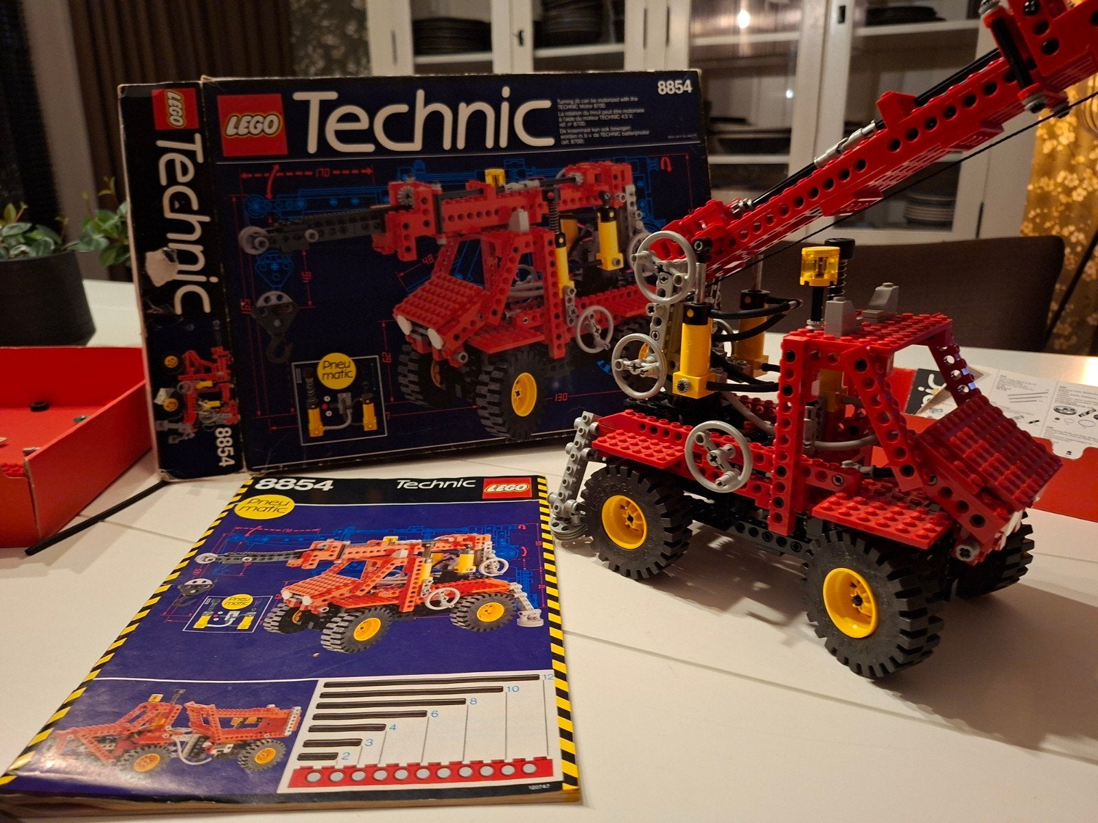 Lego Technic 8854 Kraanwagen met Pneumatiek, Inclusief instructies, Gebruikt, Lego, Ophalen of Verzenden