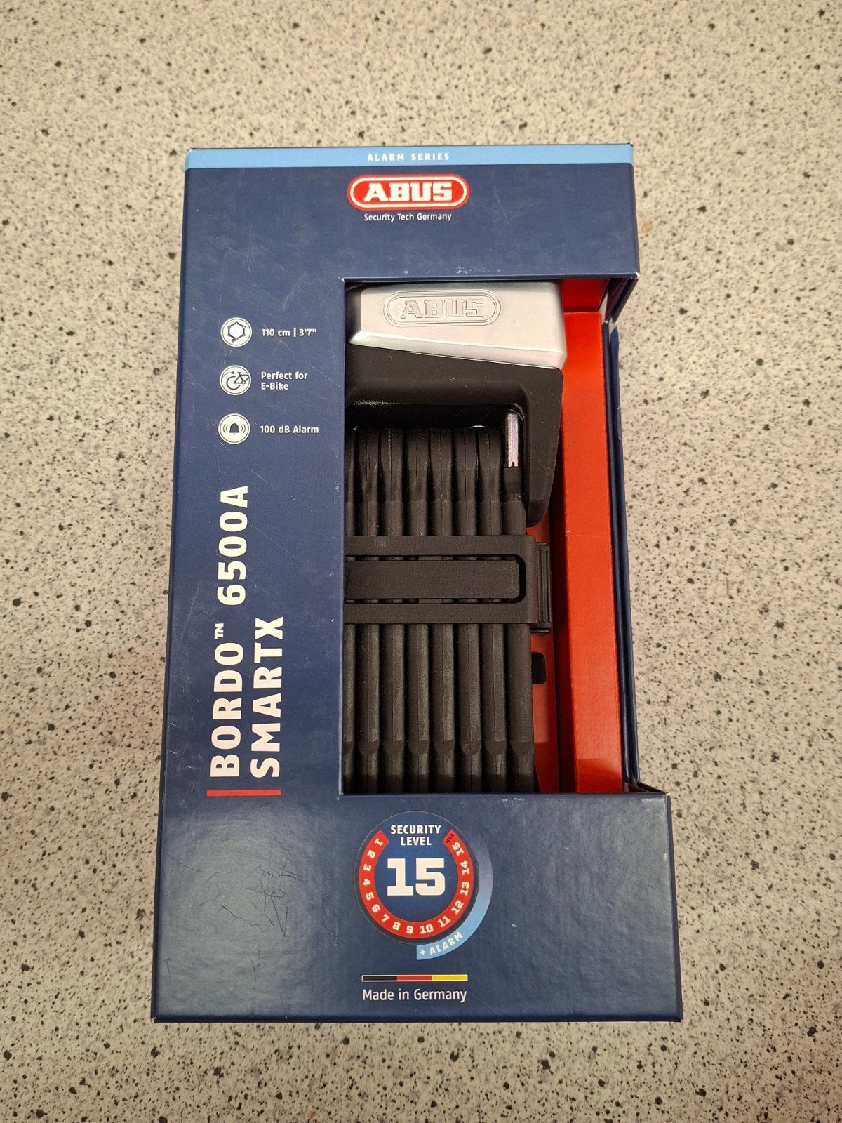 abus bordo vouwslot met alarm, Fietsen en Brommers, Fietsaccessoires | Fietssloten, Verzenden, Alarm, Nieuw, Vouwslot