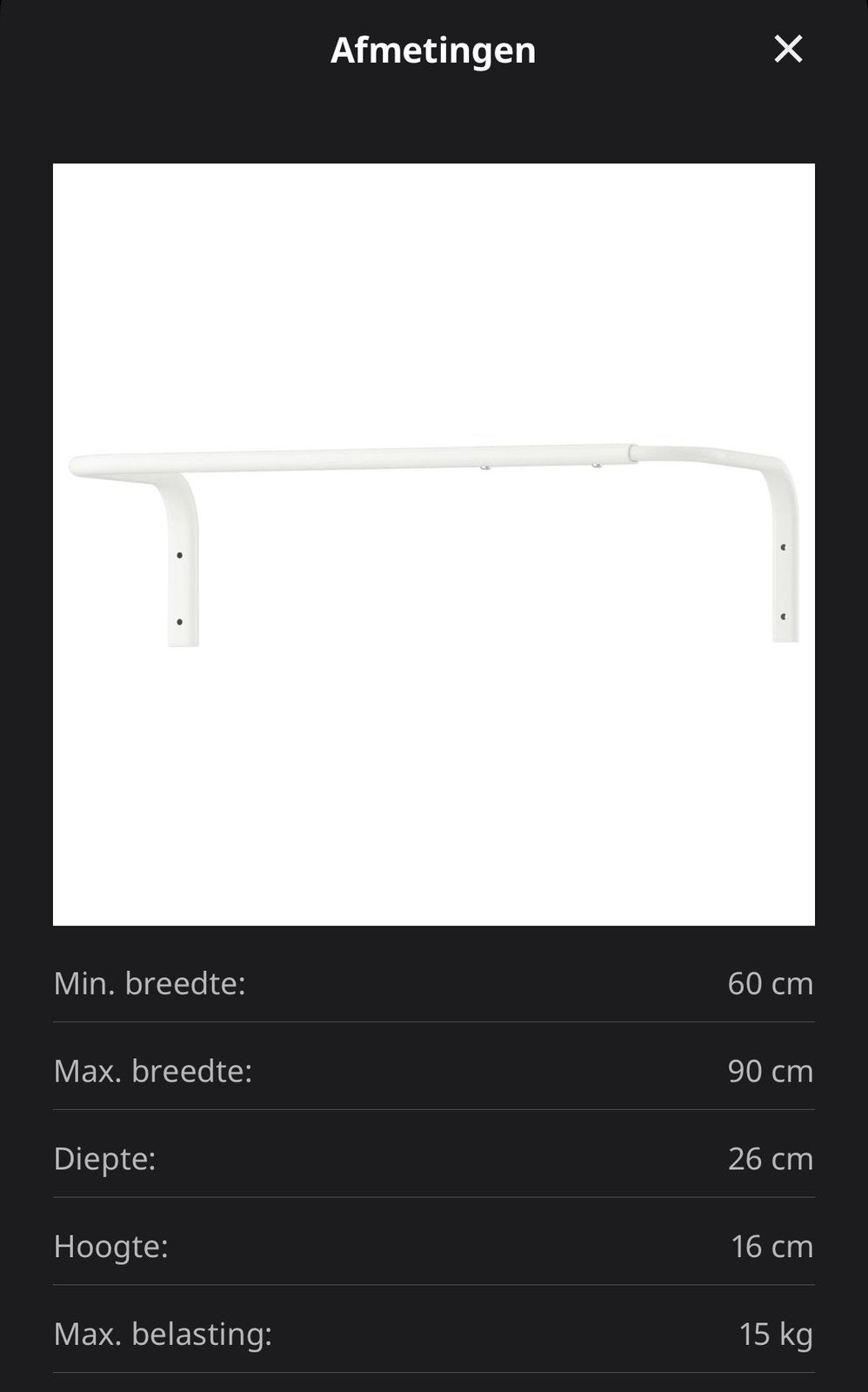 Kleding rekken, Ophalen, Zo goed als nieuw