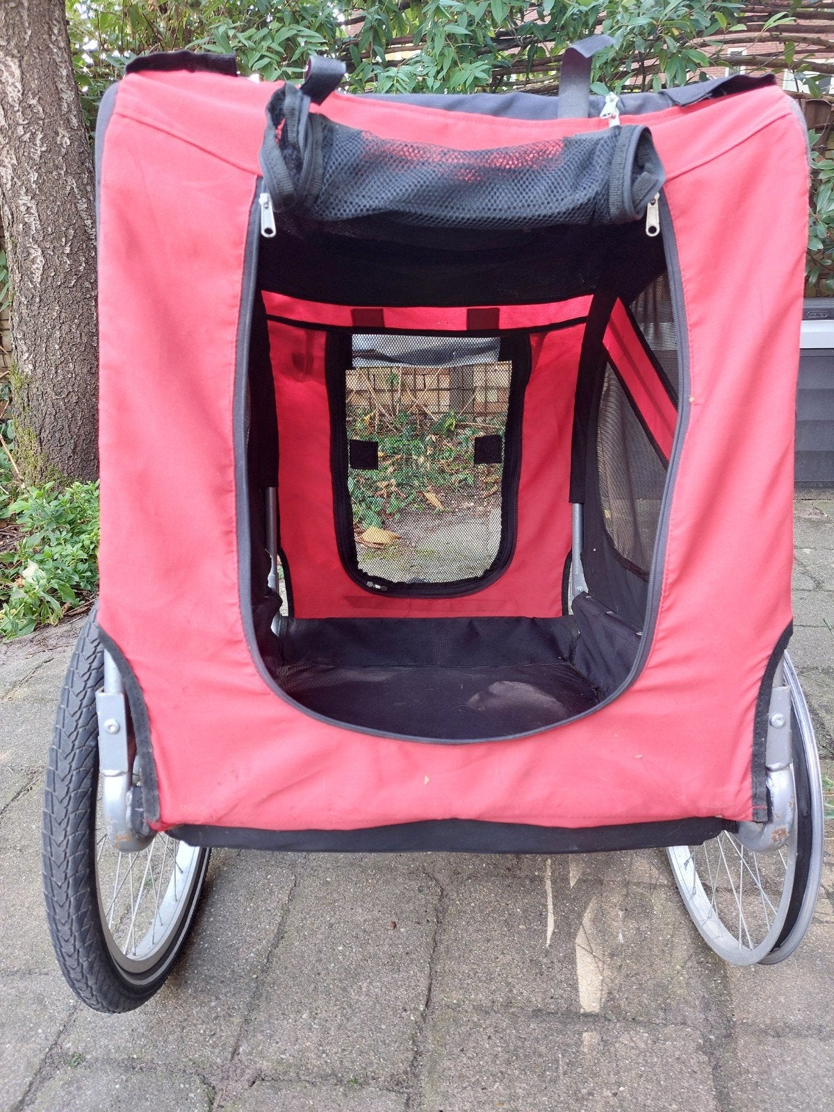 Hondenfietskar - Rood/Zwart, Opvouwbaar, Gebruikt, Opvouwbaar, 20 tot 40 kg, Ophalen of Verzenden