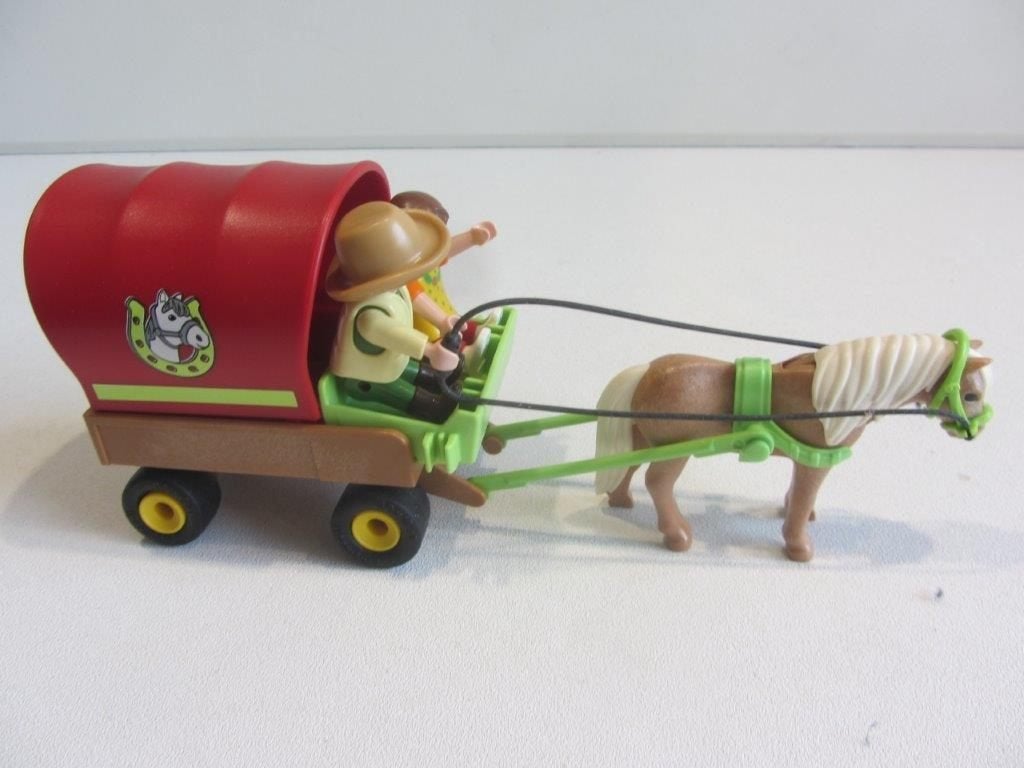 Playmobil Pony met huifkar – 5228, Ophalen of Verzenden, Gebruikt, Losse onderdelen