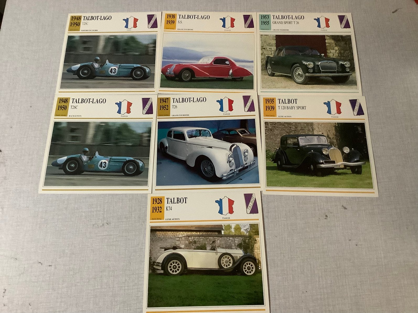 Verschillende oldtimer Talbot kaarten, Ophalen of Verzenden, Zo goed als nieuw, Overige merken