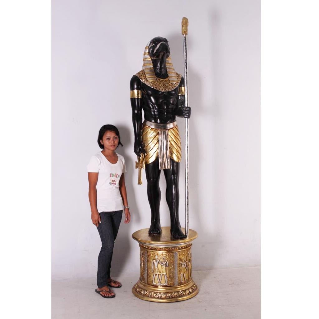 Egyptian Horus beeld with Base – Egypte Hoogte 231 cm, Verzamelen, Beelden en Beeldjes, Ophalen, Nieuw