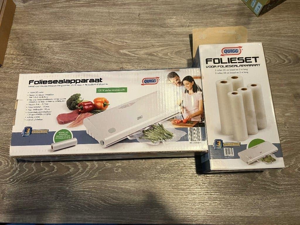 Quigg foliesealapparaat inclusief folieset (1x gebruikt), Overige typen, Ophalen of Verzenden, Zo goed als nieuw