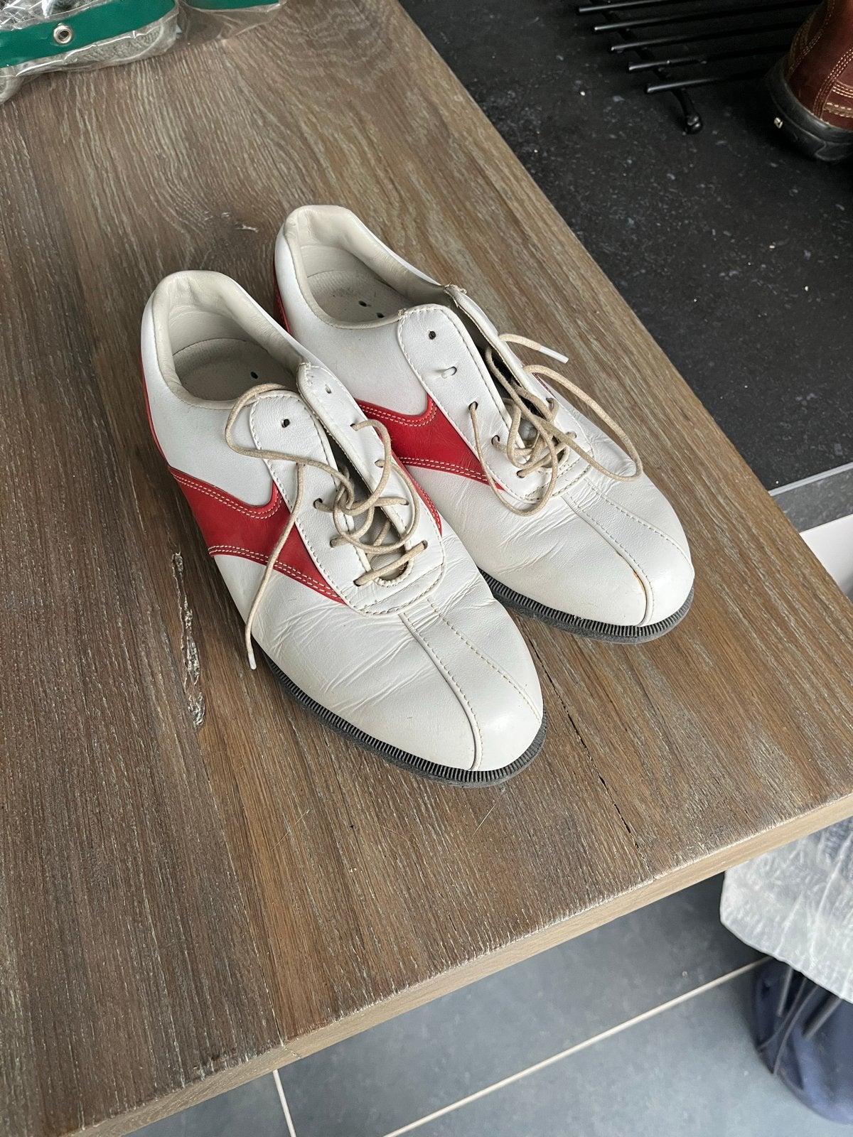 Footjoy Golfschoenen Dames Wit/Rood, Maat 36.5, Ophalen, Gedragen, Wit, Sportschoenen