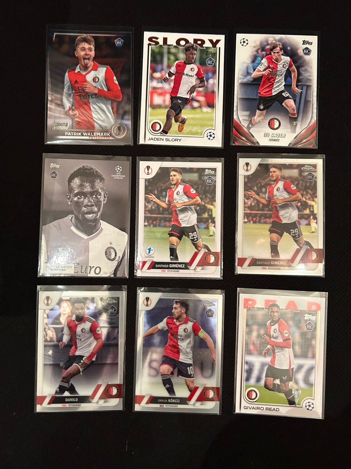 Negen Feyenoord Rookie kaartjes, Ophalen of Verzenden, Plaatje