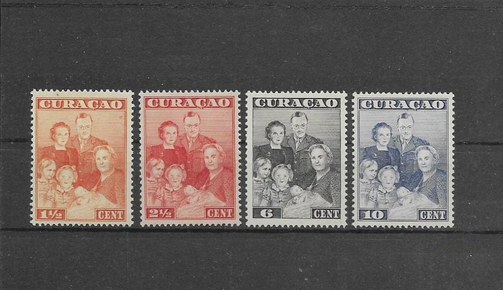 Curaçao 1943. NVPH 164 t/m 167, Ongebruikt., Postzegels en Munten, Verzenden, Postfris