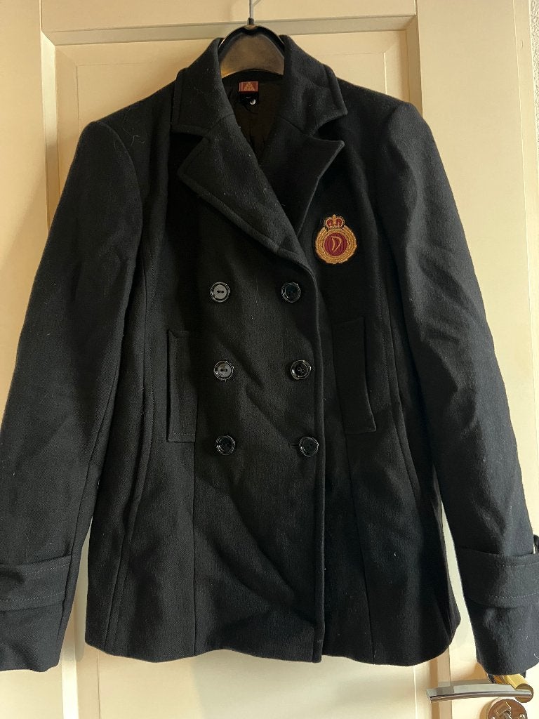 Chique wollen peacoat, merk Dondup, zwart, maat 38  zwart, Maat 38/40 (M), Zwart, Ophalen of Verzenden, Zo goed als nieuw