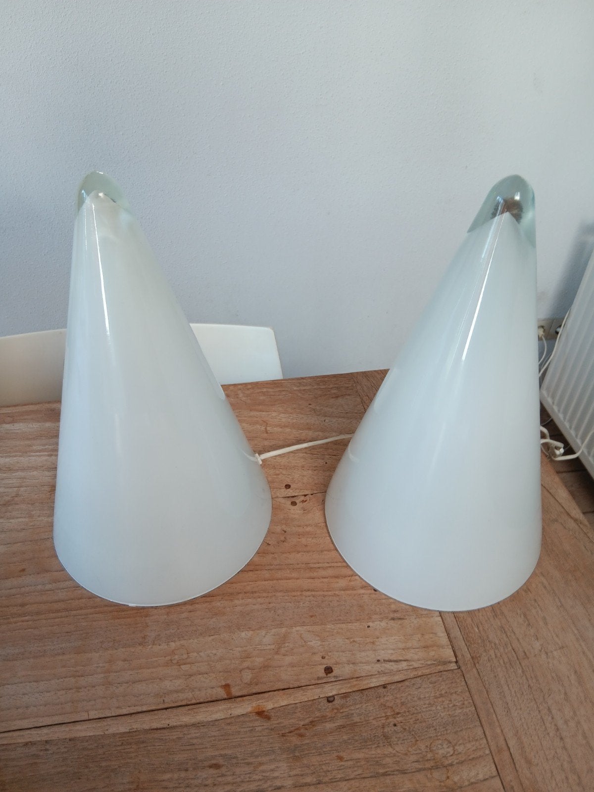 set van twee tafellampen sce teepee, Ophalen, Rond, Tafellamp, Glas