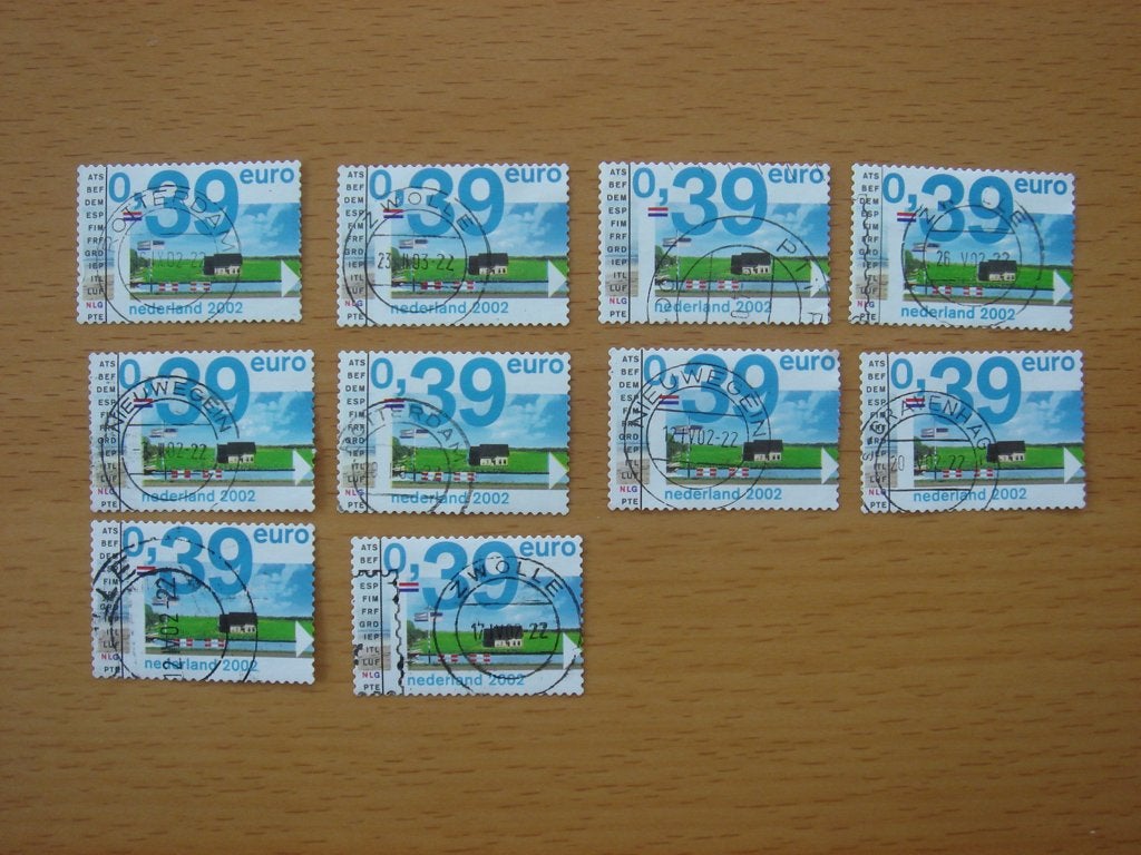 2002 Invoering Euro NVPH 2062 – 10x – Eurozegels, Ophalen of Verzenden, Na 1940, Gestempeld
