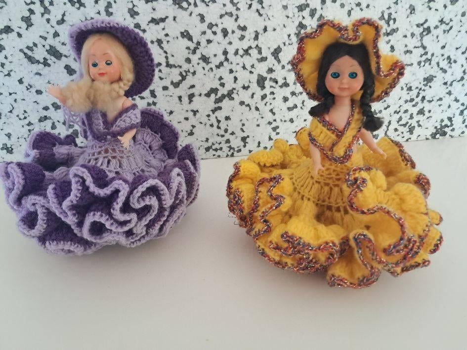 oude popjes cavicchi CS logo 2 x vintage popjes 19 cm, Ophalen of Verzenden, Zo goed als nieuw, Pop