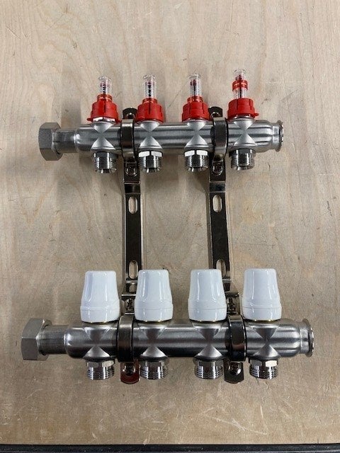 RVS Verdeler NIEUW 4 groepen Vloerverwarming, Minder dan 30 cm, Overige typen, Nieuw, Minder dan 60 cm