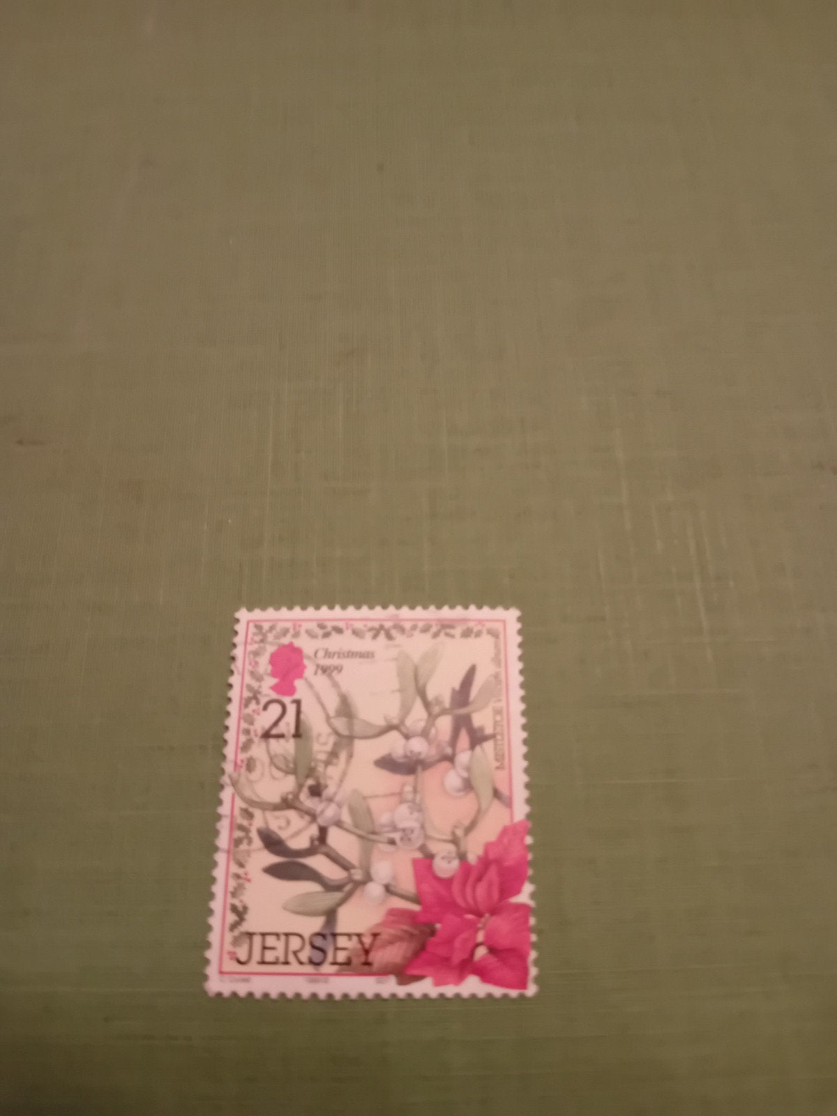 Kerstzegel Jersey 1979 - Mistletoe en Kerstster, Ophalen of Verzenden, Gestempeld