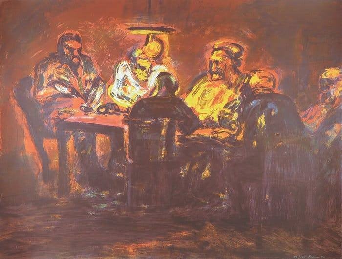 Luis Filcer - Aardappeleters, Antiek en Kunst, Kunst | Litho's en Zeefdrukken, Ophalen of Verzenden, Zeefdruk