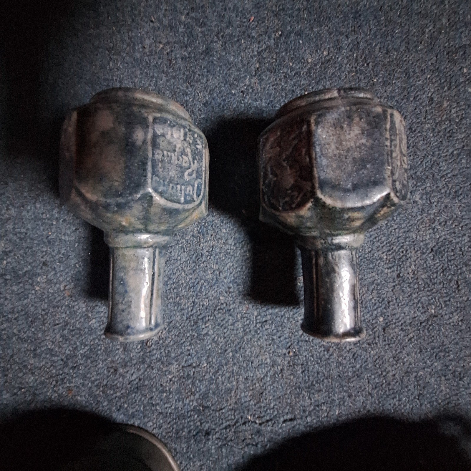 Antieke stenen flessendoppen (2 stuks), Ophalen of Verzenden