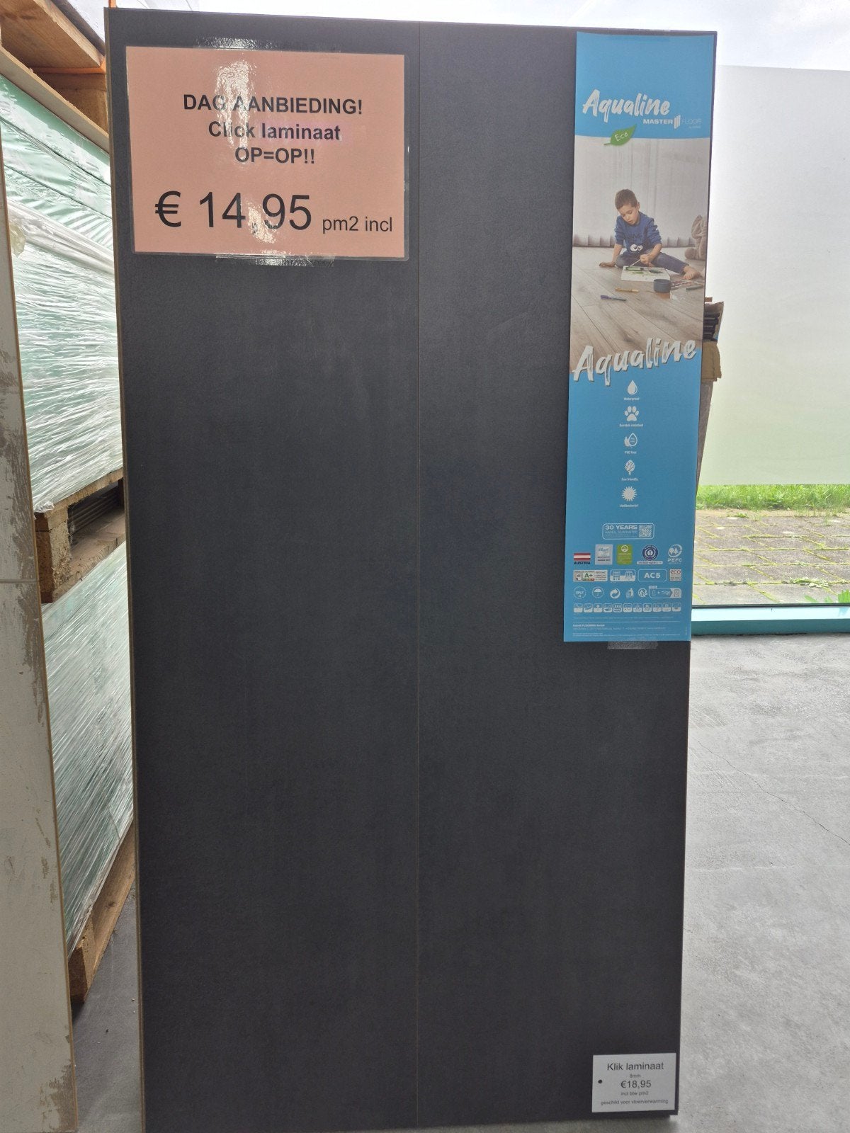 Aqualine Masterfloor XL Laminaat - Betonlook, Ophalen, Overige materialen, 30 cm of meer, 50 tot 150 cm