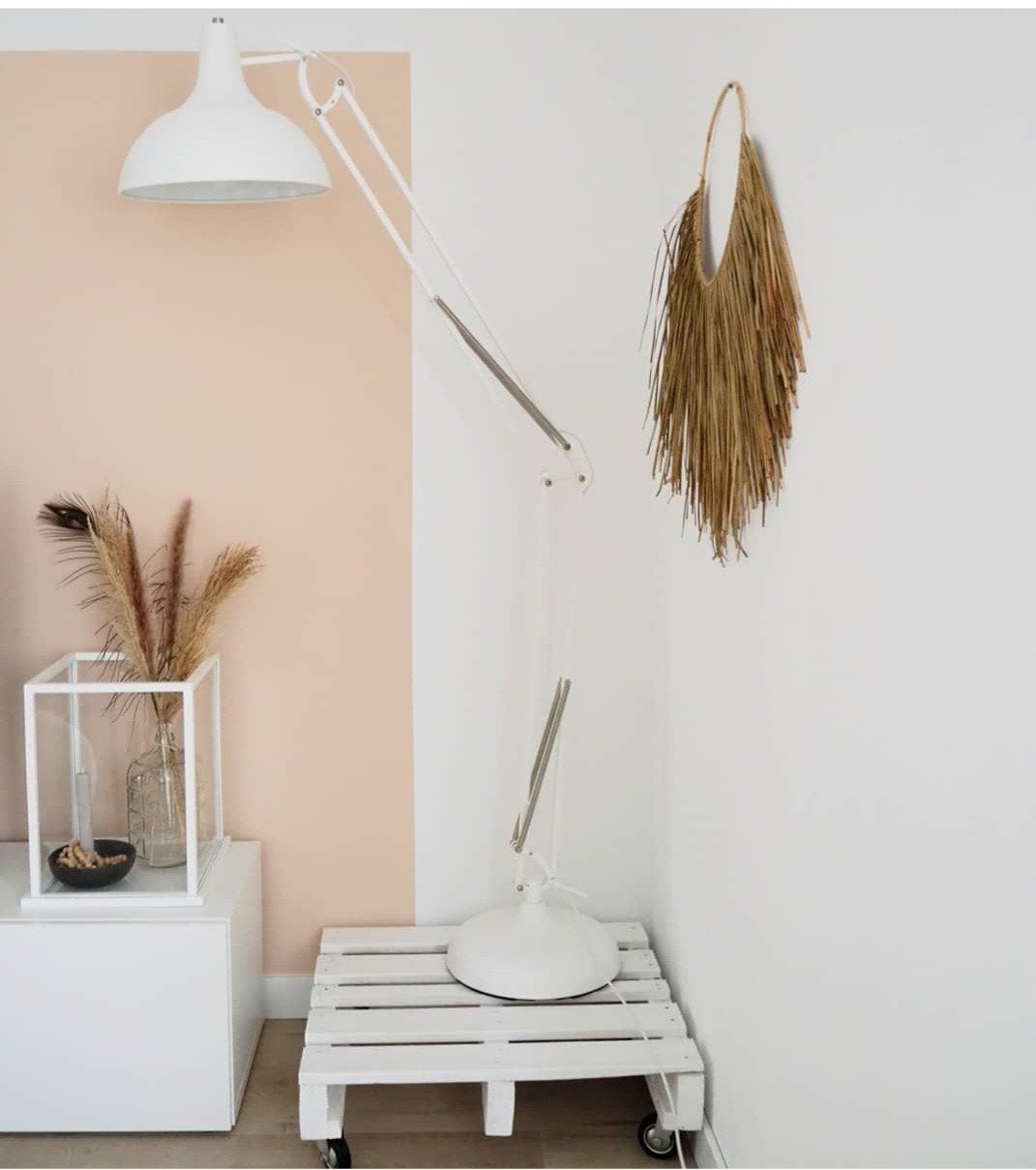 witte vloerlamp verlichting. Japandi Scandinavisch lamp, Ophalen, Zo goed als nieuw, Japandi Scandinavisch, 150 tot 200 cm