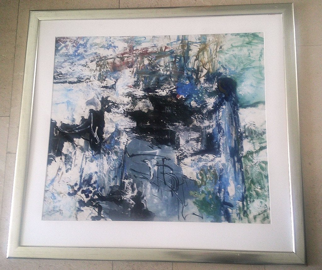 Vrouw in winters abstract '87 - Jelle Hoogstra 1924-2003, Antiek en Kunst, Kunst | Schilderijen | Klassiek, Gouache, Portret of Personen