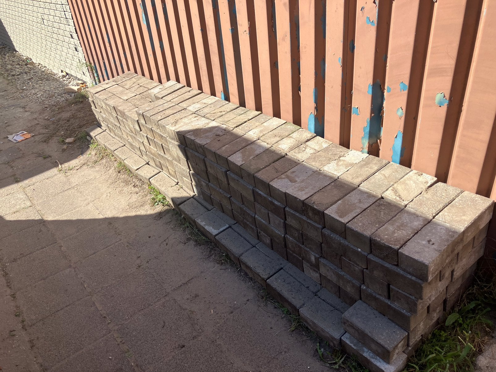 Bestrating  beton klinkers grijs, Tuin en Terras, Ophalen, Gebruikt, Beton, Klinkers