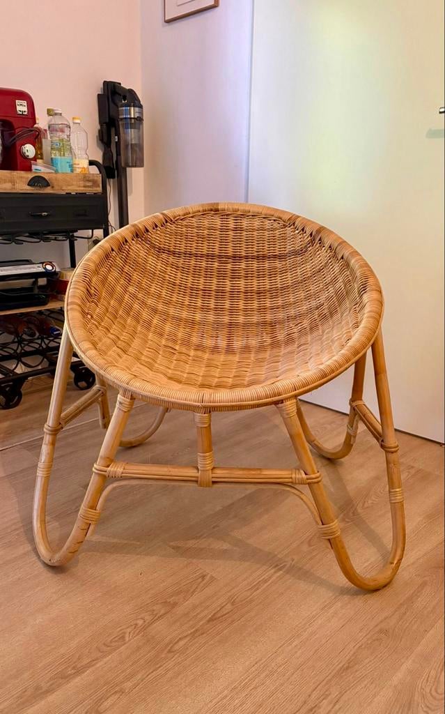 Rotan fauteuil, Huis en Inrichting, Fauteuils, Ophalen, Gebruikt, Riet of Rotan, 75 tot 100 cm