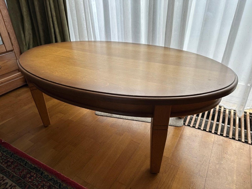 Massief eikenhouten salontafel, Huis en Inrichting, Ophalen, Gebruikt, 100 tot 150 cm, Klassiek