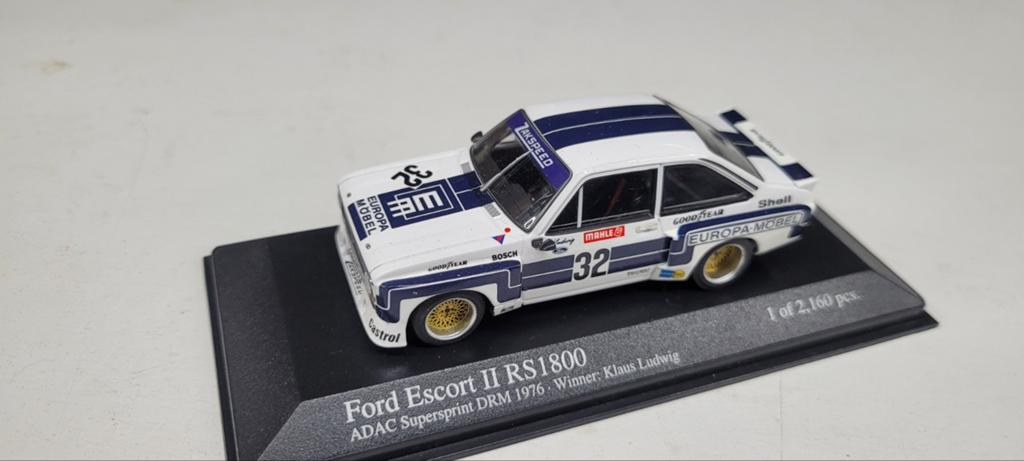 Minichamps Ford Escort MK2 RS 1800 ADAC supersprint DRM 1976, Hobby en Vrije tijd, Modelauto's | 1:43, Ophalen of Verzenden, Zo goed als nieuw