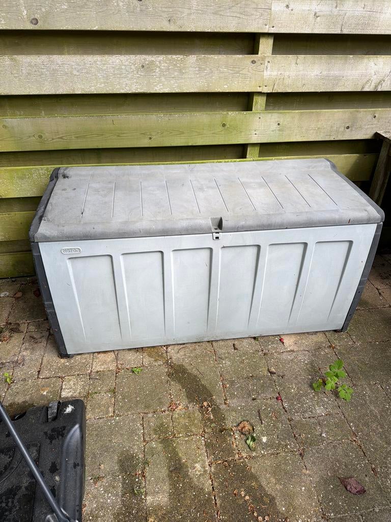 Keter opbergbox voor buiten - Grijs, Tuin en Terras, Ophalen, Gebruikt, Kunststof, Overige typen