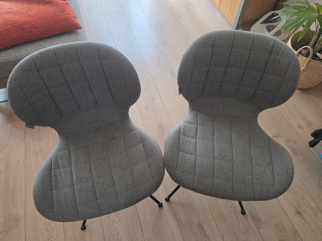4 grijze stoelen van het merk 'zuiver', Ophalen, Gebruikt, Twee, Stof