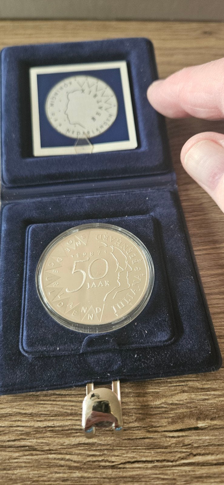 Zilveren 50 gulden  1987 Juliana en bernhard proof, Koningin Beatrix, Zilver, Ophalen of Verzenden, Losse munt