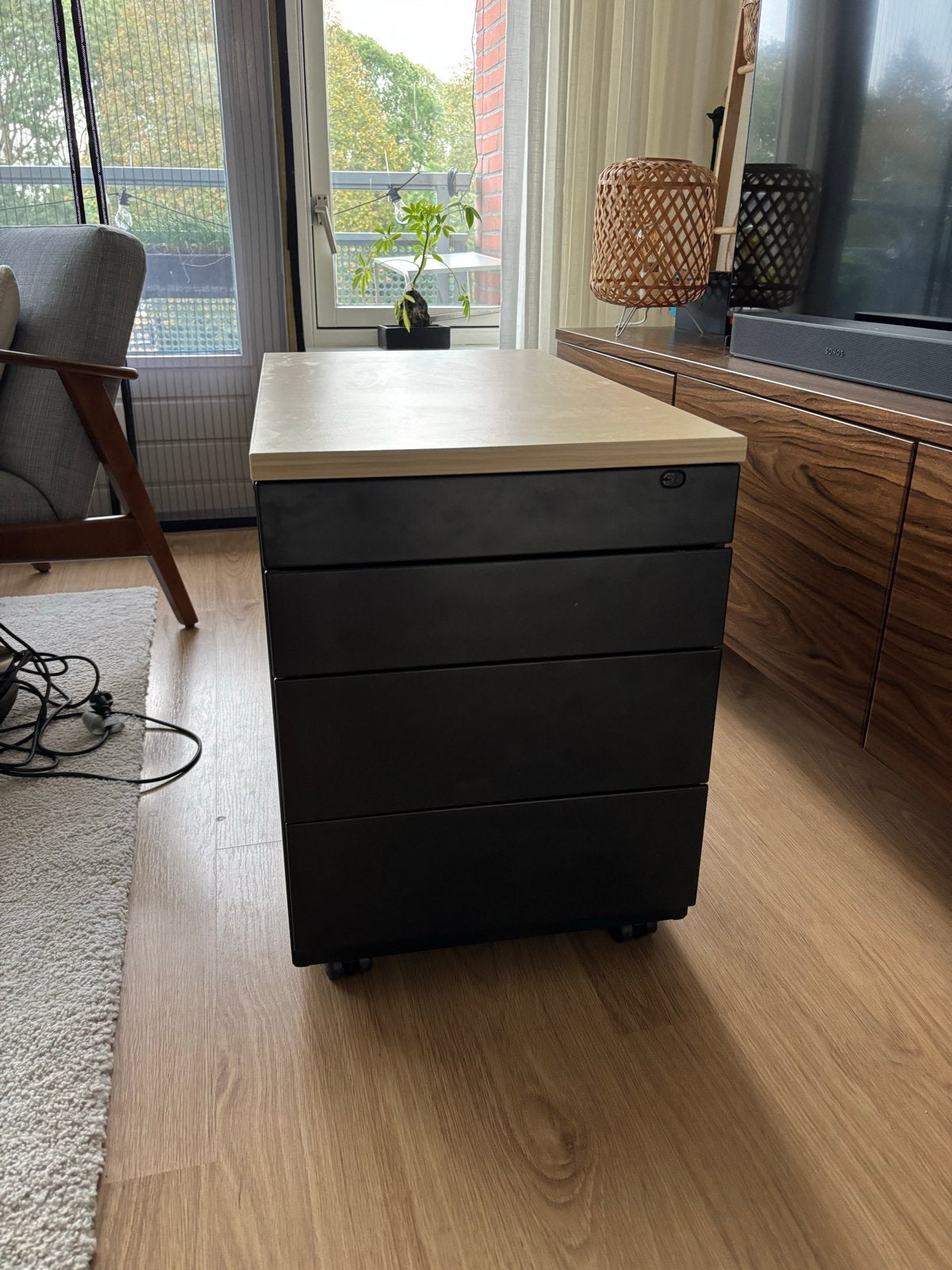 Ladekast op wielen voor onder bureau - opknapper, Huis en Inrichting, Ophalen, Minder dan 50 cm, Gebruikt, 3 of 4 laden