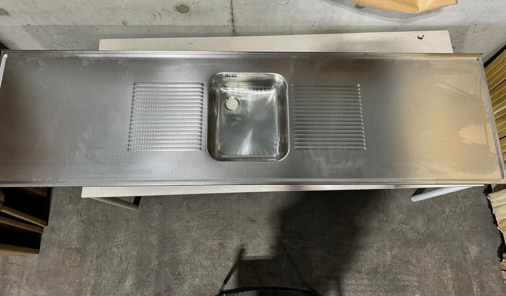RVS 221,5X60, Huis en Inrichting, Keuken | Keukenelementen, Zo goed als nieuw, Ophalen of Verzenden