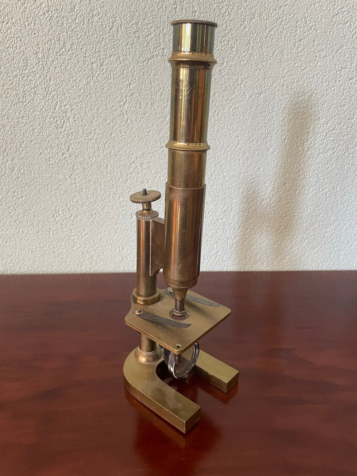 Antieke messing microscoop – E. Leitz Wetzlar (ca. 1890), Ophalen, Gebruikt, Minder dan 400x, Biologische microscoop
