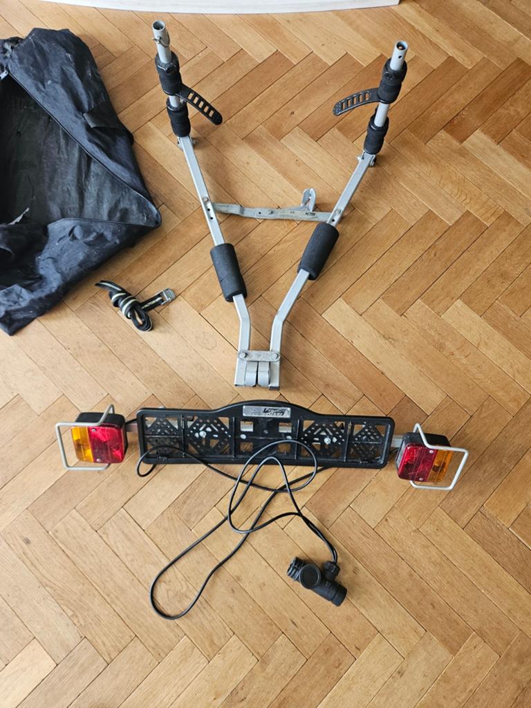 Gebruikte snelle fietsendrager met lichtbak - schaar, Ophalen, 2 fietsen, Gebruikt, Trekhaakdrager