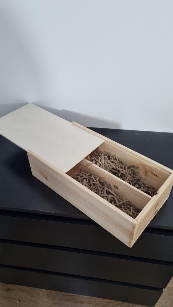 Houten cadeauverpakking voor 2 wijnflessen, Ophalen, Nieuw, Hout, Minder dan 5 flessen