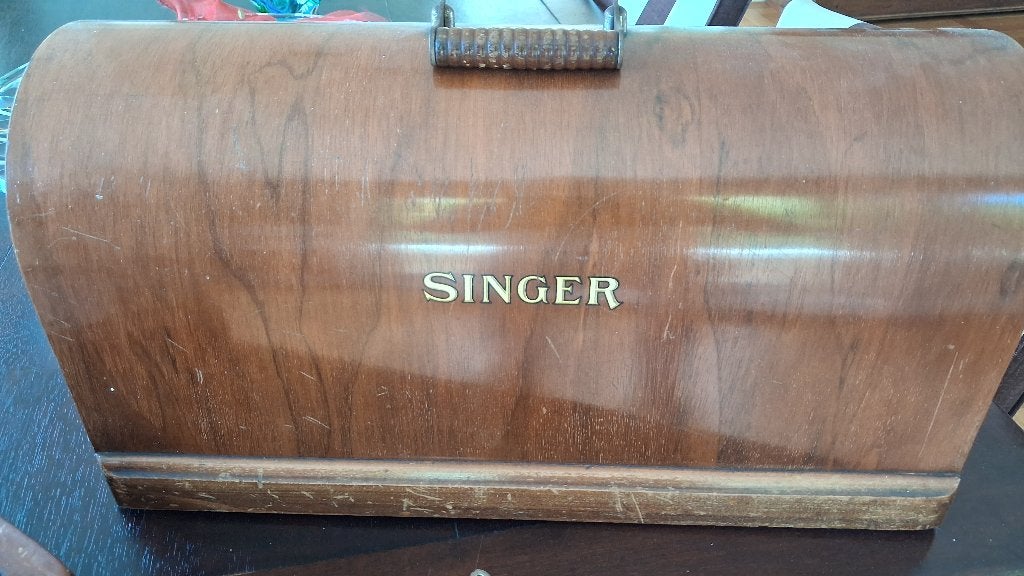 Antieke Singer Naaimachine met Houten Koffer, Ophalen of Verzenden
