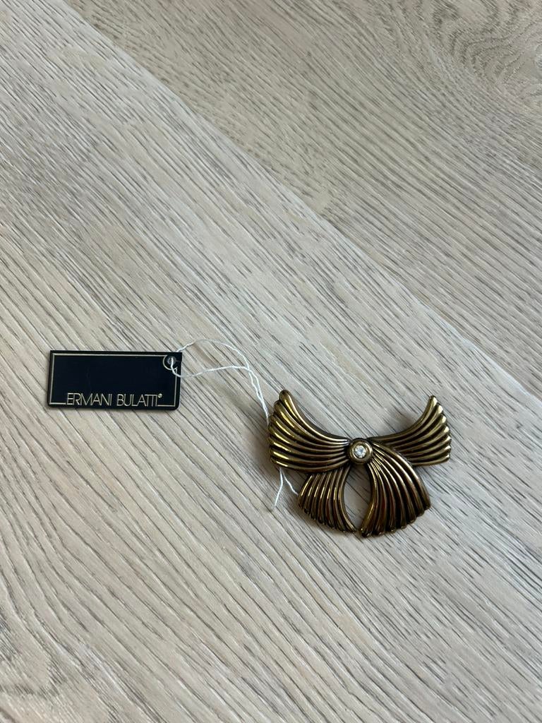 Prachtige Vintage Ermani Bulatti Broche Met Label & Stempel, Overige materialen, 4 tot 7 cm, Gebruikt, Ophalen of Verzenden