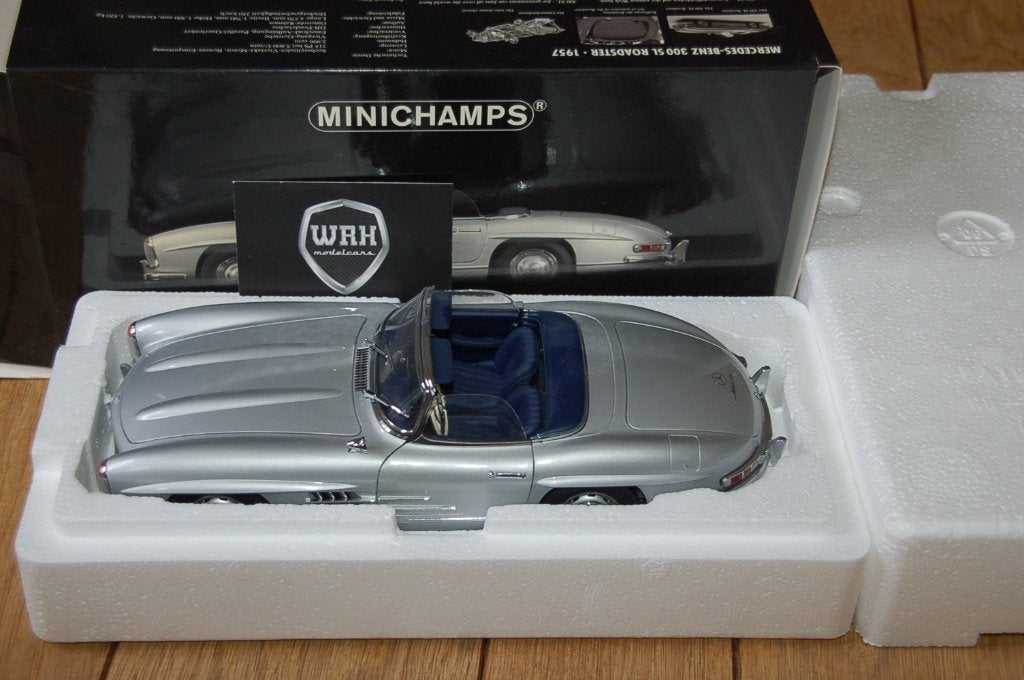 1:18 MERCEDES 300 SL ROADSTER silver Minichamps WRH, Verzenden, Zo goed als nieuw, Auto, MiniChamps