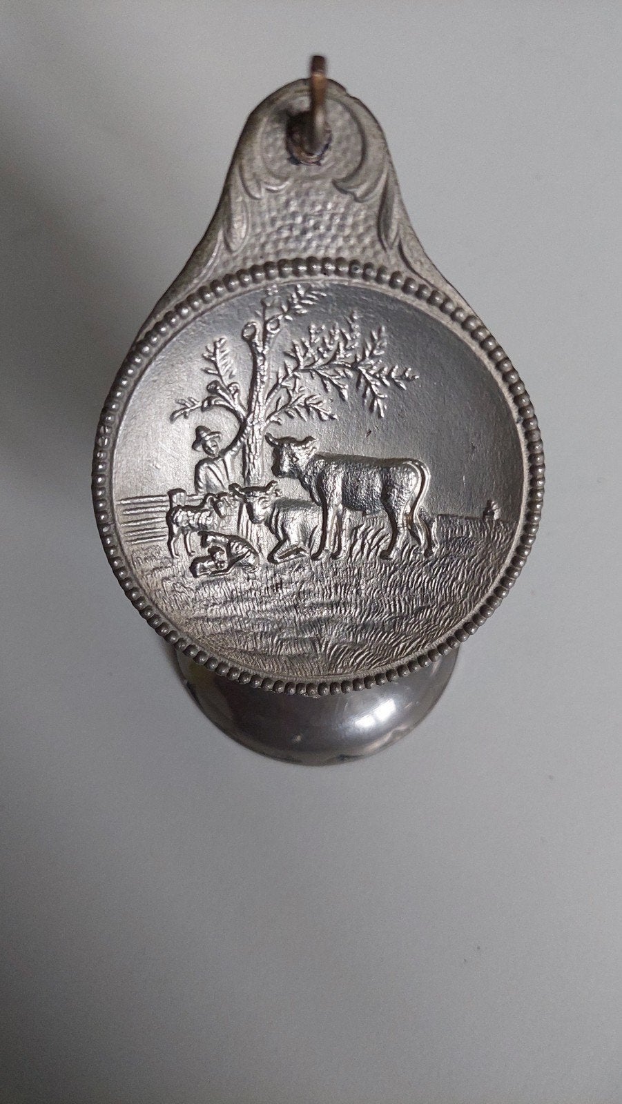 Zilveren Porte Motre met afbeelding van de stier van Potter, Ophalen of Verzenden, Object, Metaal, Gemerkt