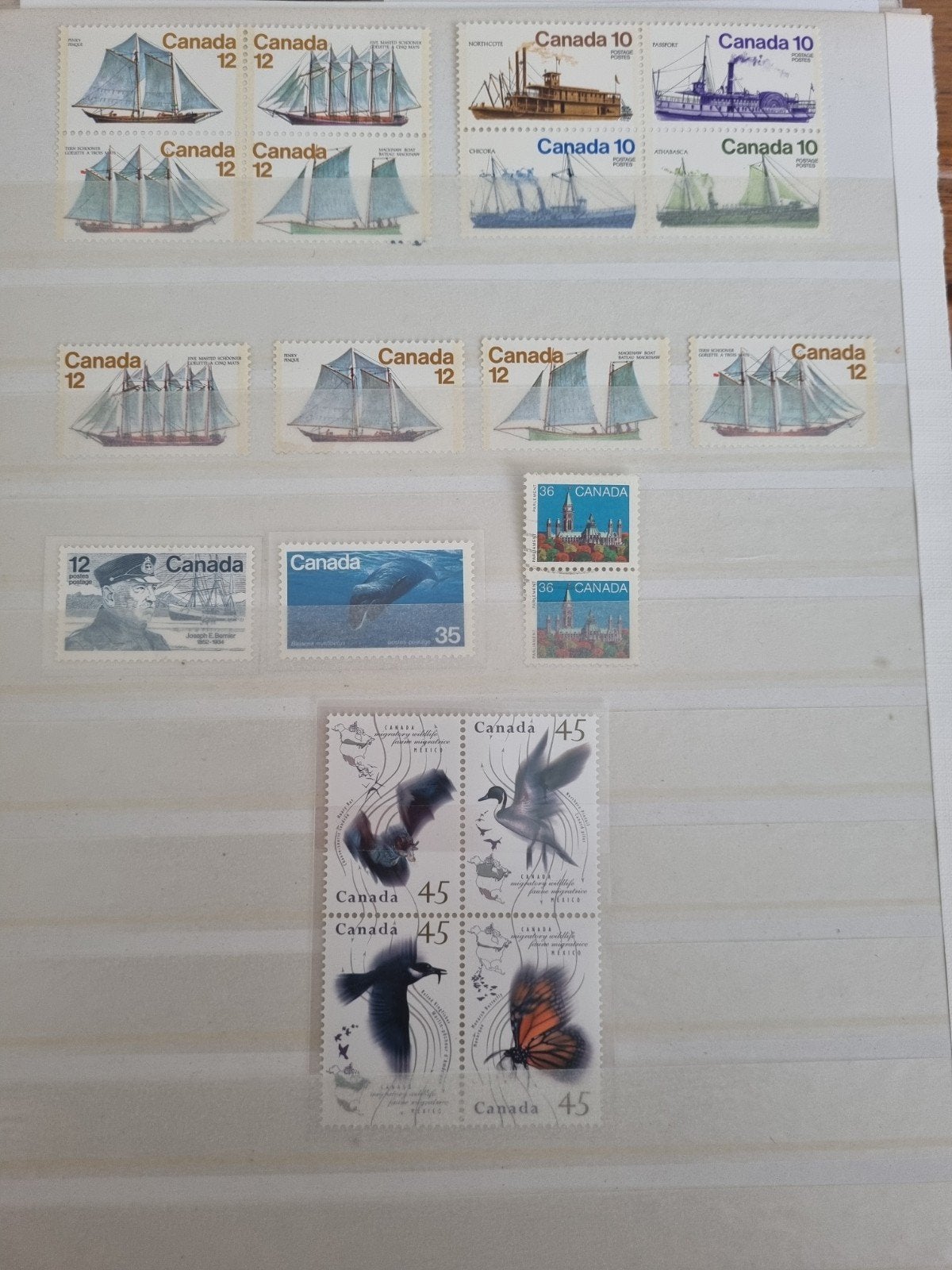 Canadese postzegels: Schepen, dieren en gebouwen, Postzegels en Munten, Ophalen of Verzenden, Na 1940, Postfris