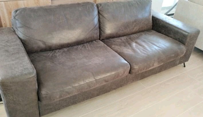 Mooi donkerbruine 3 zitsbank 230x85x94 cm, Huis en Inrichting, Ophalen, Driepersoons, 75 tot 100 cm, Zo goed als nieuw