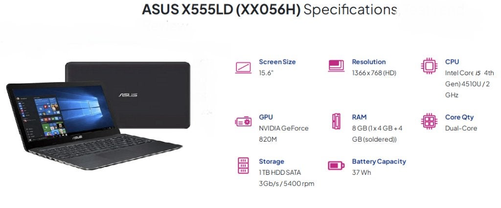 ASUS X555LD laptop Intel Core I5 8GB 1TB HDD NVIDIA Geforce, Ophalen, Gebruikt, HDD, 2 tot 3 Ghz