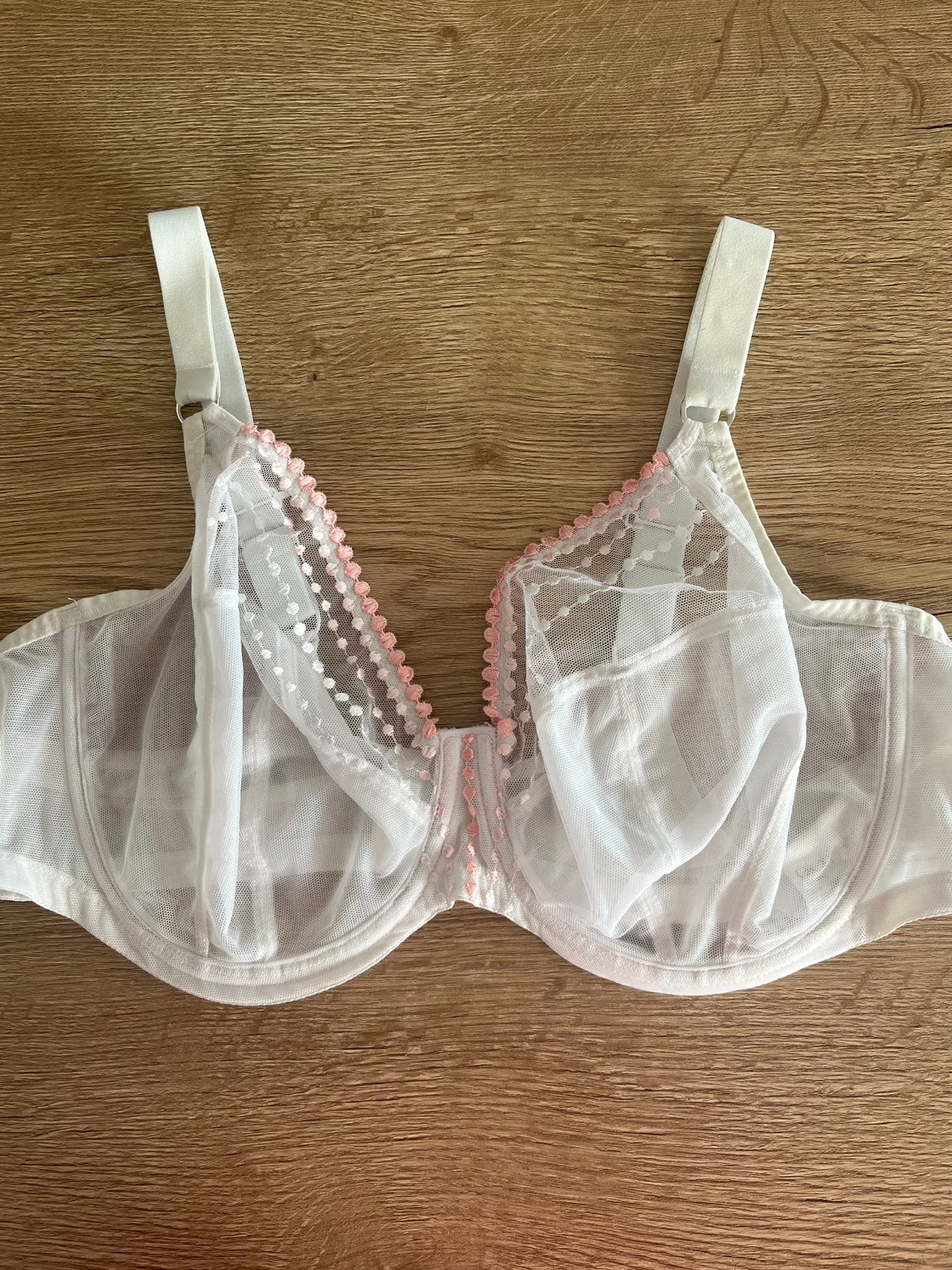 Elomi 100F full cup wit met roze borduur, Verzenden, Wit, BH