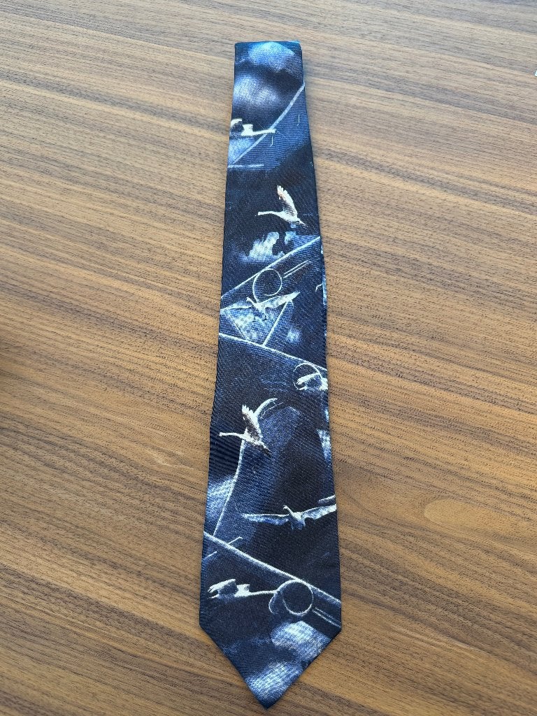 KLM 25 jaar zijden stropdas - Made in Italy, Blauw, Ophalen of Verzenden, Zo goed als nieuw, Met patroon