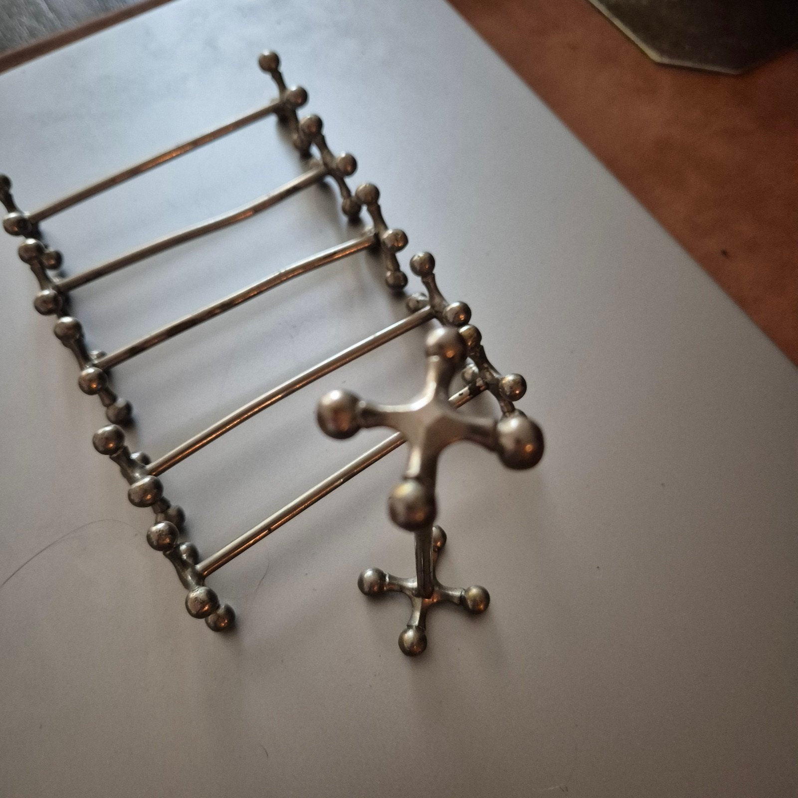 Set van 6 vintage zilverkleurige messenleggers Art Deco, Antiek en Kunst, Antiek | Bestek, Ophalen of Verzenden