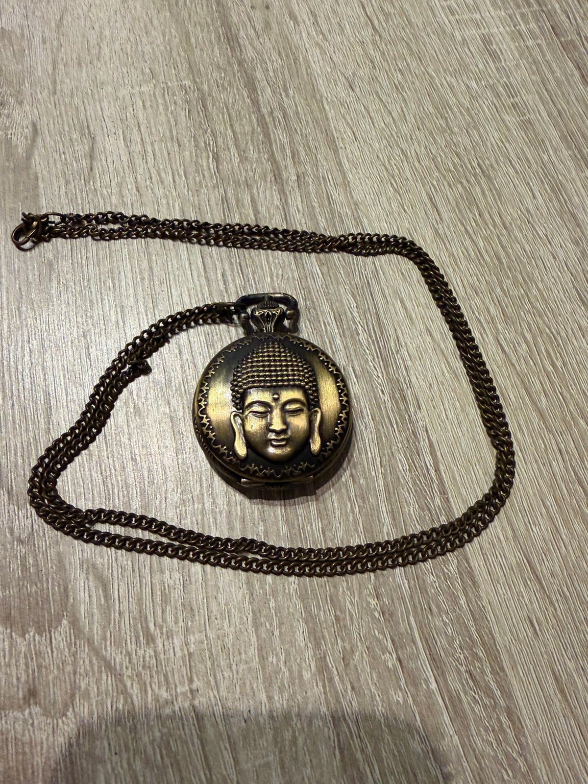 Vintage zakhorloge boedhha, Sieraden, Tassen en Uiterlijk, Gebruikt, Overige kleuren, Ophalen of Verzenden, Overige materialen