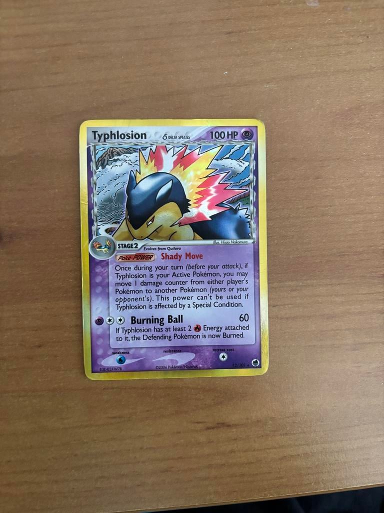 Typhlosion δ Delta Species Pokémon Kaart (12/101), Ophalen of Verzenden, Gebruikt, Losse kaart, Foil