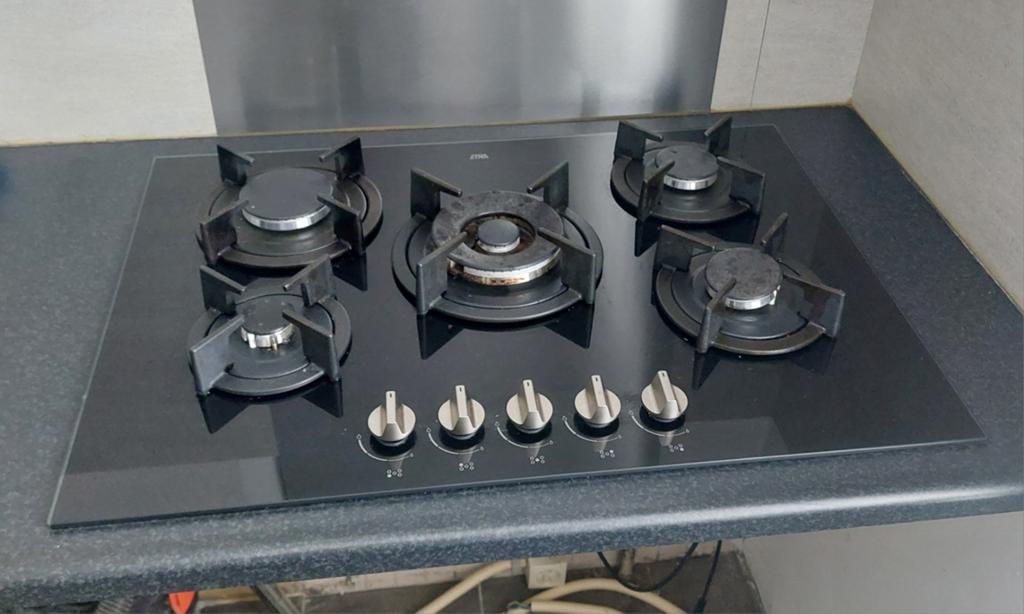 Etna gaskookplaat glas 5 pits i.z.g.s. !!!, Ophalen, Inbouw, Gas, 4 kookzones
