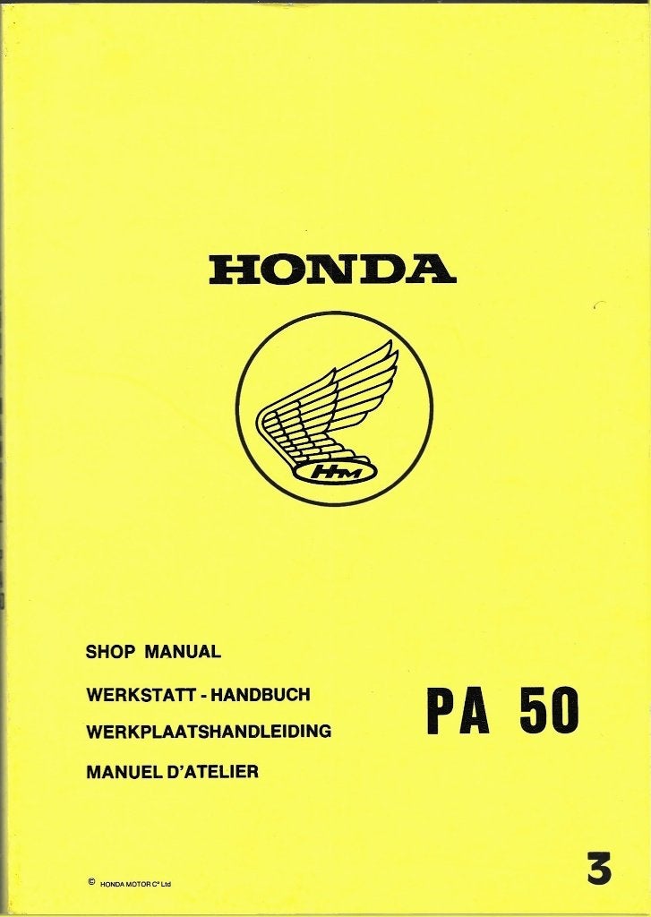 Honda PA50 werkplaatshandleiding, Verzenden, Gebruikt