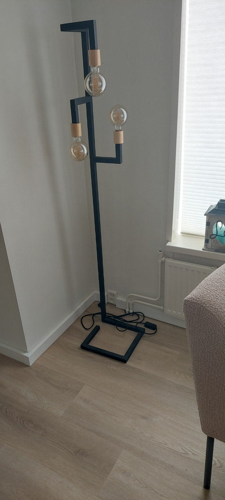 Moderne vloerlamp met 3 Edison LED lampen, Ophalen of Verzenden