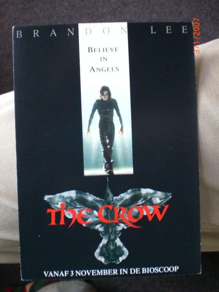 kaart Brandon Lee in 'The Crow, Verzamelen, Ophalen of Verzenden, 1980 tot heden, Ongelopen, Sterren en Beroemdheden